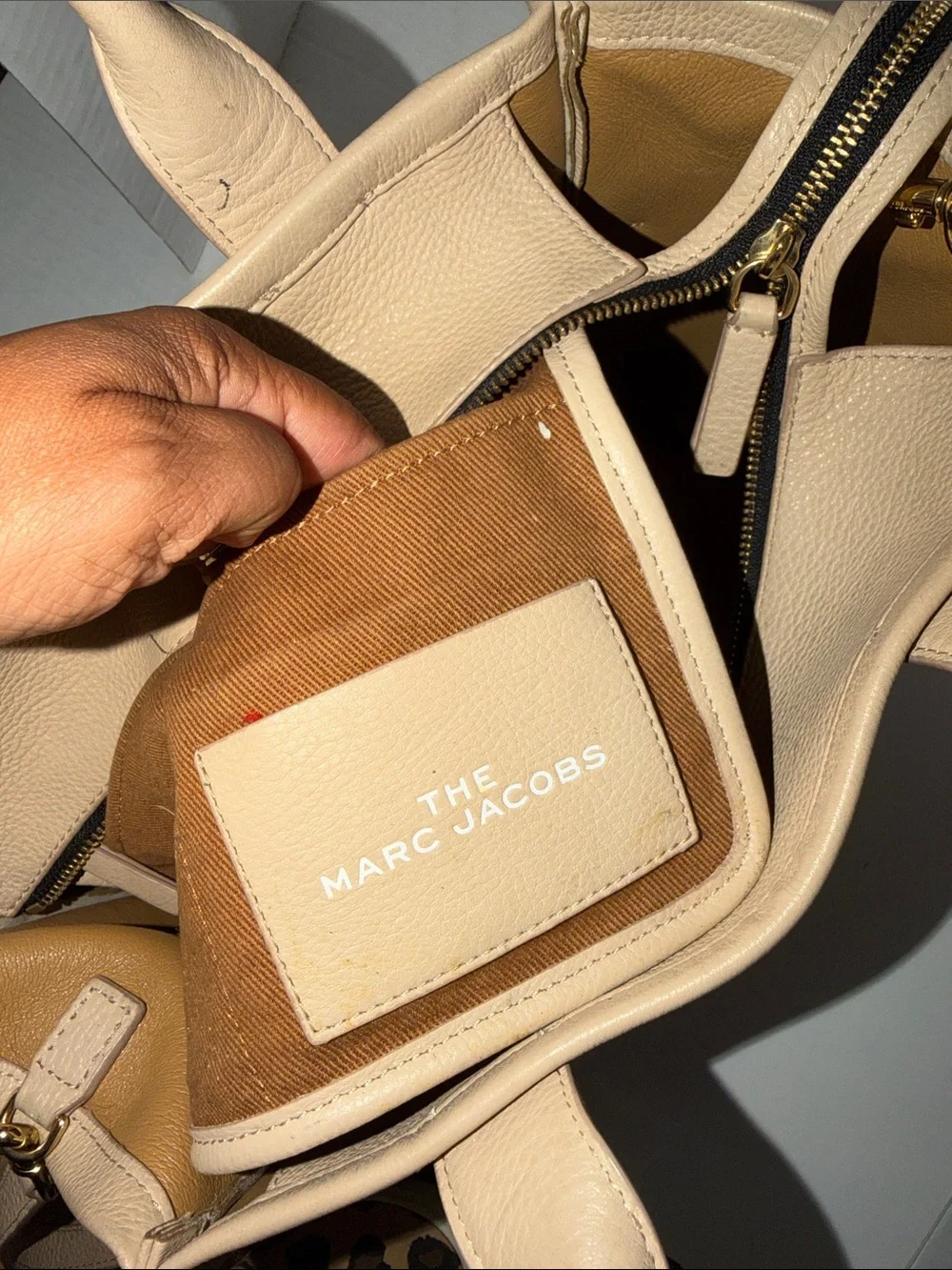 Marc Jacobs Beige Leather The Tote Bag